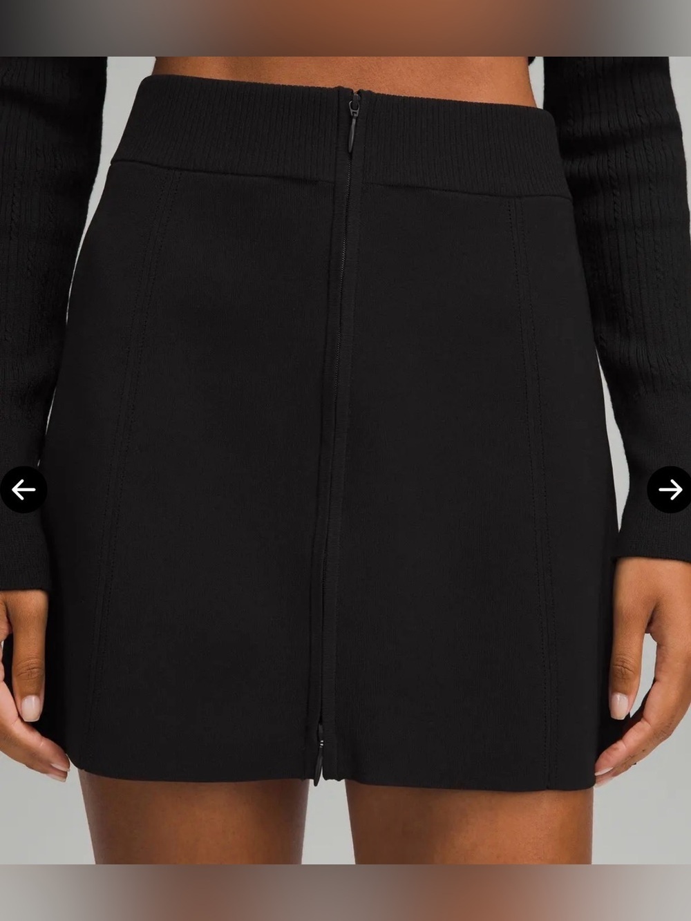 Lululemon Ribbed Knit Mini Skirt Sz XL Black